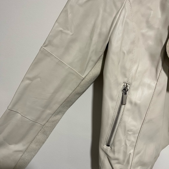 Bagatelle Cream Leather Jacket - Picture 3 of 5